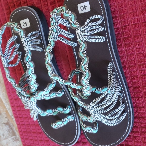 Woven PARACHUTE CORD NWT Strappy SANDAL SZ 40 UK SZ 8.5 US - Picture 6 of 8